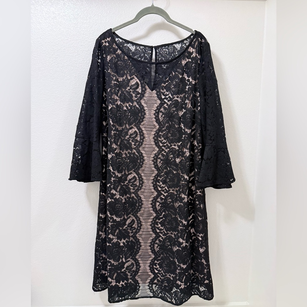Lane Bryant Black Lace Overlay Dress